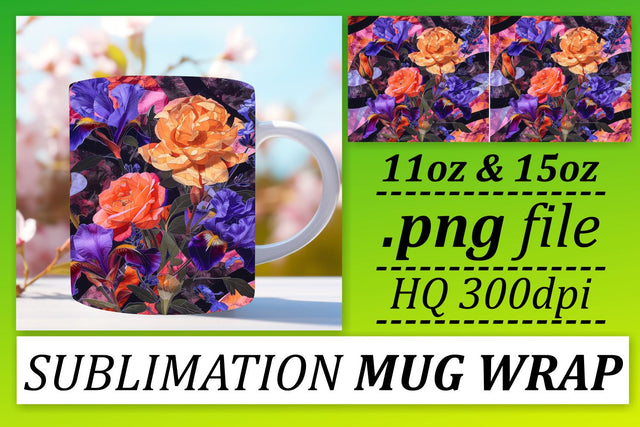 Flower Finesse Mug Design Sublimation afrosvg 