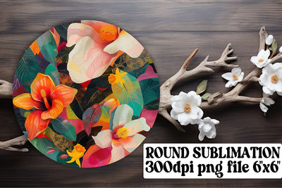 Flower Finesse Ornaments Car Coaster Design Keychain PNG Sublimation afrosvg 