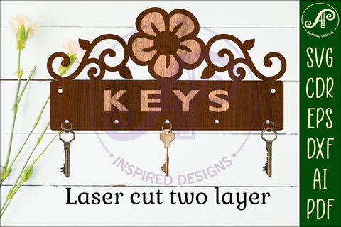 Flower flourish home Key holder designs for wood and metal SVG APInspireddesigns 