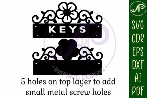 Flower flourish home Key holder designs for wood and metal SVG APInspireddesigns 