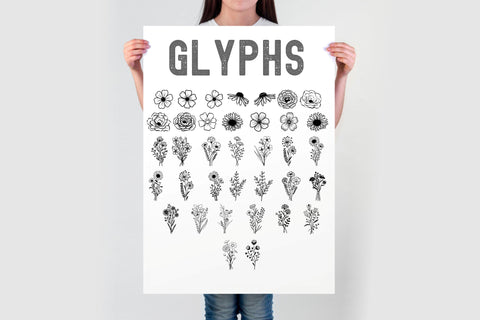 Flower Font Svg, Otf, Ttf | Sweet Flower Bloom | Spring Font | Floral Letters Svg | Elegant Floral Font | Flower Glyphs Font TonisArtStudio 