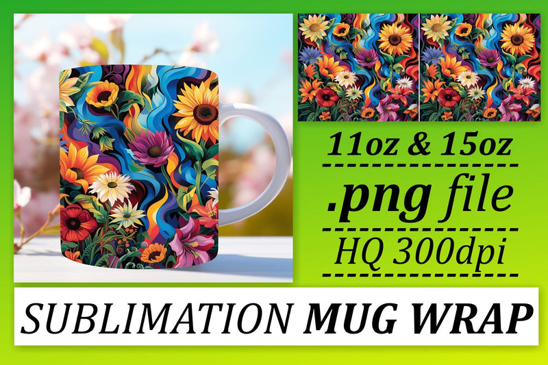 Flower Frenzy Cup Sublimation Sublimation afrosvg 