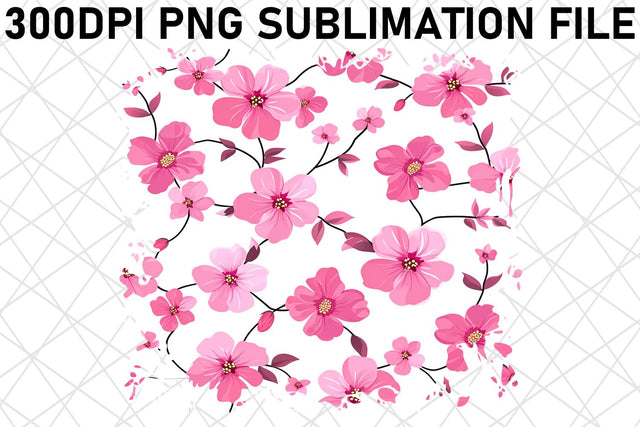 Flower Frenzy Sublimation Art, Whimsical Pattern PNG, Blooming Delight, Spring Decor Sublimation afrosvg 