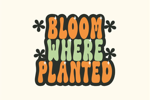 Flower Garden - Retro Groovy Font Font Masyafi Studio 