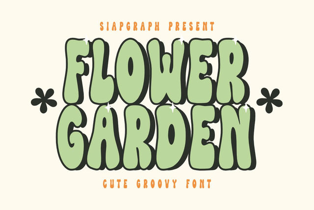 Flower Garden - Retro Groovy Font Font Masyafi Studio 