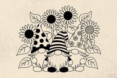 Flower Gnomes with Daisies Svg files SVG DesignDestine 