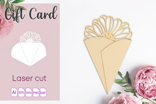 Flower greeting card, Mom day gift card paper craft SVG AnastasiyaArtDesign 