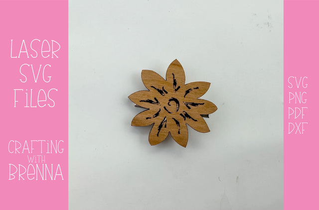 Flower Hair Clip Laser SVG File SVG Crafting With Brenna 