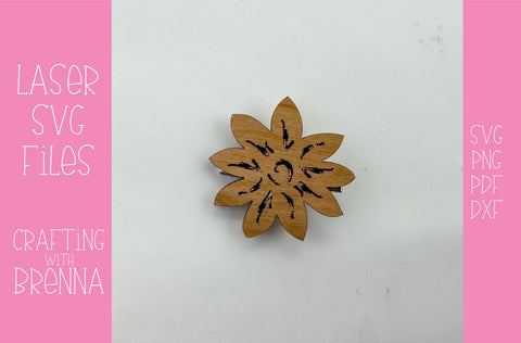 Flower Hair Clip Laser SVG File SVG Crafting With Brenna 