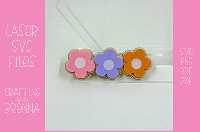 Flower Hair Clip Laser SVG File SVG Crafting With Brenna 