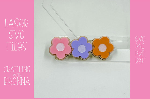 Flower Hair Clip Laser SVG File SVG Crafting With Brenna 