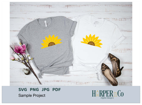 Flower Half 3 SVG PNG Cut EPS File SVG HarperNCo 