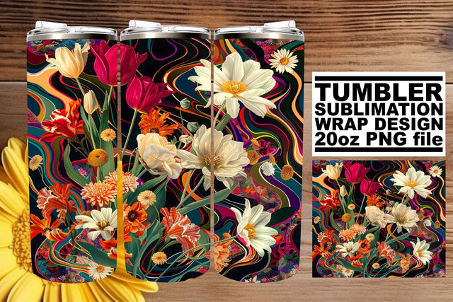 Flower Harmony Tumbler Design Sublimation afrosvg 