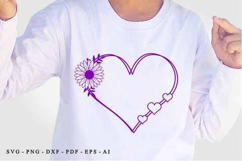 Flower Heart SVG, Floral Heart SVG, Hearts SVG, Valentines Day SVG T shirt Design, Valentine Quote SVG, Love Quotes SVG, Wedding And Family SVG, Valentine's Sublimation PNG Designs SVG D2PUTRI Designs 