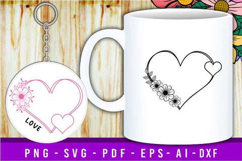 Flower Heart SVG, Floral Heart SVG, Hearts SVG, Valentines Day SVG T shirt Design, Valentine Quote SVG, Love Quotes SVG, Wedding And Family SVG, Valentine's Sublimation PNG Designs SVG D2PUTRI Designs 