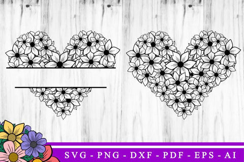 Flower Heart SVG, Floral Heart SVG, Valentines Day SVG, Valentine SVG, Love SVG, Wedding Sign SVG SVG D2PUTRI Designs 