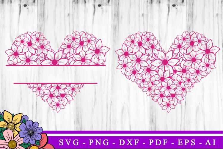 Flower Heart SVG, Floral Heart SVG, Valentines Day SVG, Valentine SVG ...