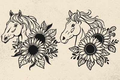 Flower Horse with Daisies and Leaves Svg file, Farmhouse Sign Svg, Horse Lover Svg,Horse cut file,Floral Horse svg file, Cute Horse Face svg SVG DesignDestine 