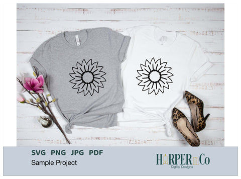 Flower Initial 1 Outline i SVG PNG Cut EPS File SVG HarperNCo 