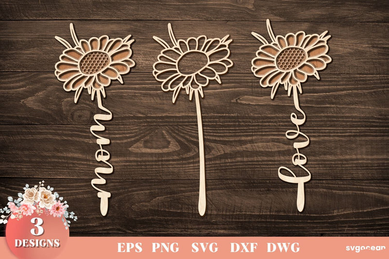 Flower Laser Cut Files - So Fontsy