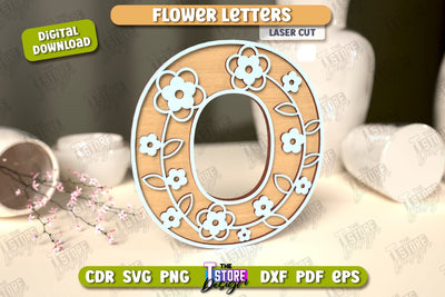 Flower Letters | Alphabet | Floral Design | 3D Decorative Letters | CNC File SVG The T Store Design 
