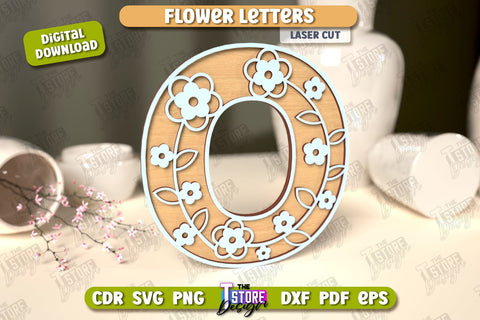 Flower Letters Bundle | Alphabet | Floral Design | 3D Decorative Letters | CNC Files SVG The T Store Design 