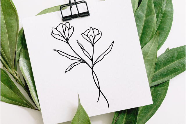 Flower Line Art SVG RFCreative 