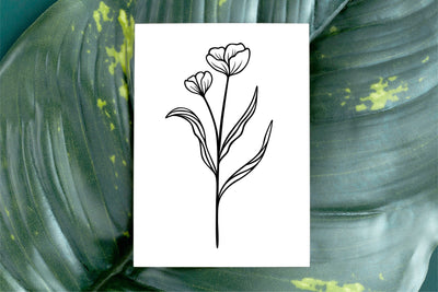 Flower Line Artwork SVG RFCreative 