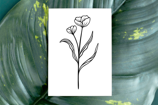 Flower Line Artwork SVG RFCreative 