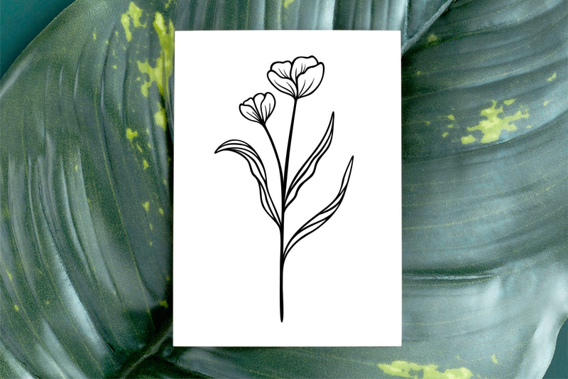 Flower Line Artwork SVG RFCreative 