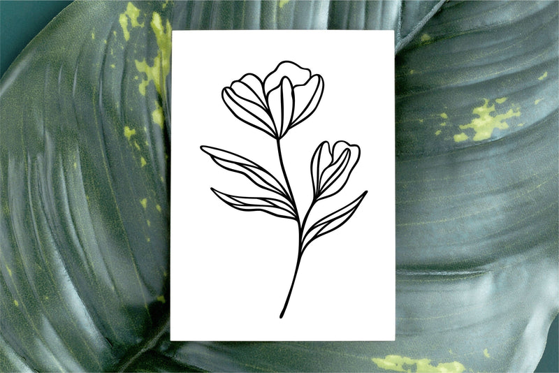 Flower Line Design SVG RFCreative 