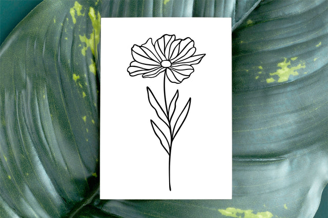 Flower Line Graphic SVG RFCreative 