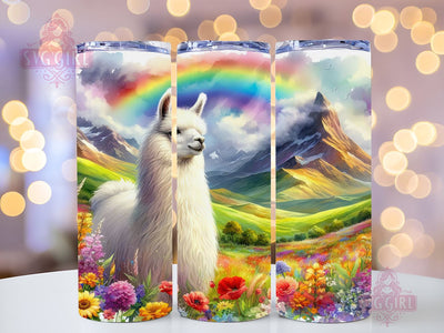 Flower Llama 20oz Tumbler Wrap Sublimation Design, Straight Tapered Tumbler Wrap, Llama Tumbler Png, Instant Digital Download Sublimation SvggirlplusArt 