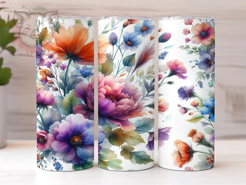 Flower Lover Tumbler, Floral Design, 20oz Tumbler Wrap, PNG Sublimation, Gardening Gifts, Nature Lover, Spring Decor Sublimation Lara' s Designs 