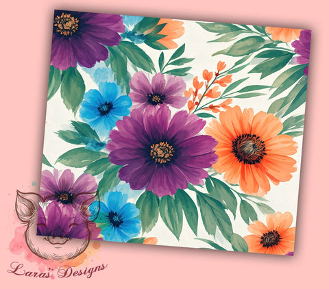 Flower Lover Tumbler, Floral Design, 20oz Tumbler Wrap, PNG Sublimation, Gardening Gifts, Nature Lover, Spring Decor Sublimation Lara' s Designs 