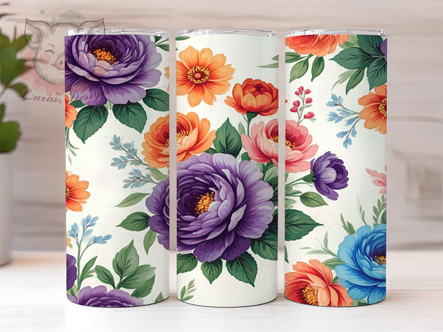 Flower Lover Tumbler, Floral Design, 20oz Tumbler Wrap, PNG Sublimation, Gardening Gifts, Nature Lover, Spring Decor Sublimation Lara' s Designs 