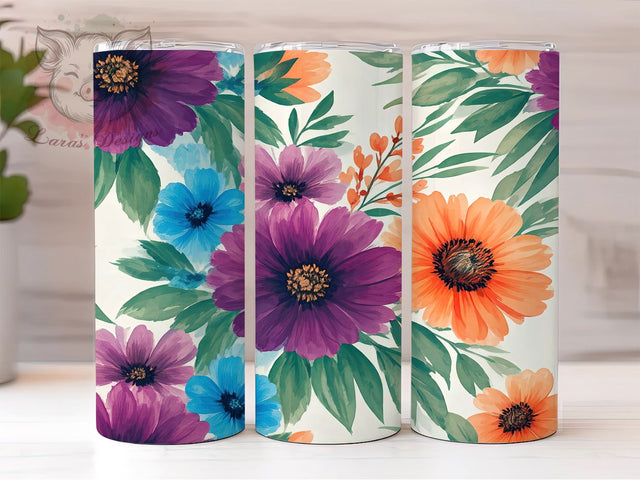 Flower Lover Tumbler, Floral Design, 20oz Tumbler Wrap, PNG Sublimation, Gardening Gifts, Nature Lover, Spring Decor Sublimation Lara' s Designs 