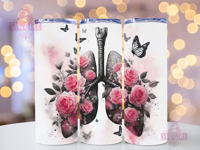 Flower Lung 20oz Tumbler Wrap Sublimation Design, Straight Tapered Tumbler Wrap, Lungs Flower Anatomy Tumbler Png, Instant Digital Download Sublimation SvggirlplusArt 