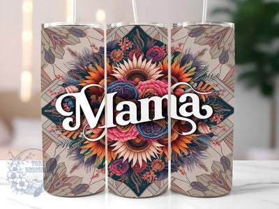 Flower Mama 20oz Skinny Tumbler, Mothers Day Tumbler Png, Straight & Tapered Tumbler Wrap, Instant Digital Download Sublimation ToriDesigns 