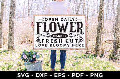 Flower Market Cut File - Farmhouse Sign SVG SVG CraftLabSVG 