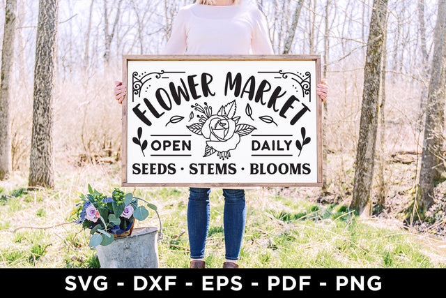 Flower Market - Farmhouse Sign SVG Cut File SVG CraftLabSVG 