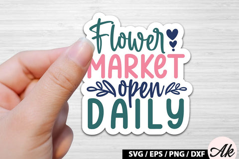 Flower market open daily Sticker SVG SVG akazaddesign 