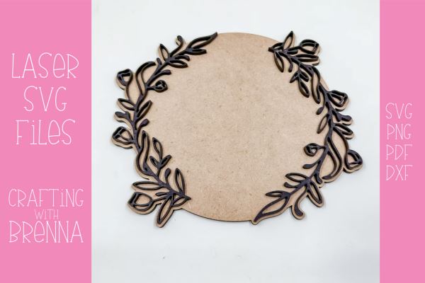 Flower Monogram Layered Sign Laser SVG File SVG Crafting With Brenna 