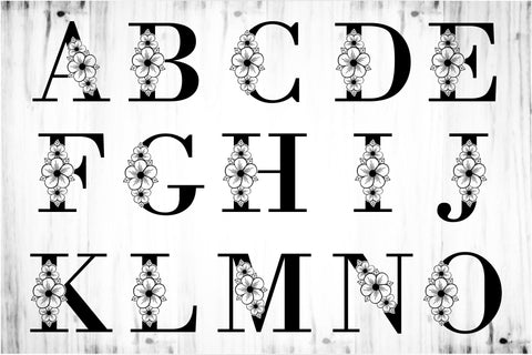 Flower Monogram Letter SVG Files Design, Wedding Font SVG Designs, Floral alphabet Monograms SVG Set A-Z SVG D2PUTRI Designs 