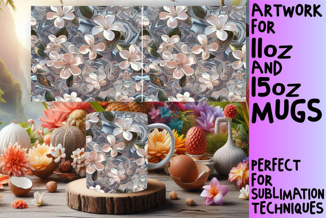 Flower Mug Sublimation Wrap 11oz Sublimation afrosvg 