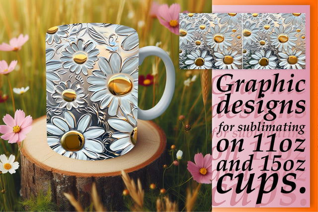 Flower Mug Sublimation Wrap 3D Sublimation afrosvg 