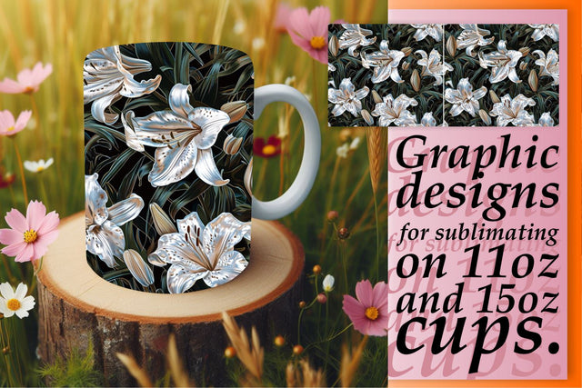 Flower Mug Sublimation Wrap Design Sublimation afrosvg 