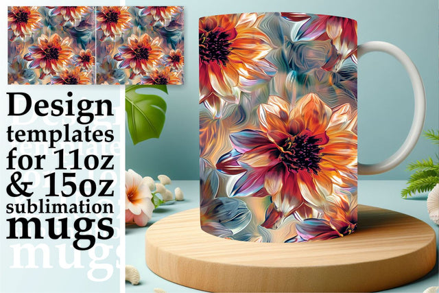 Flower Mug Wrap 3D Sublimation Print Sublimation afrosvg 