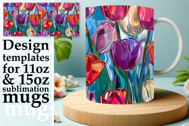 Flower Mug Wrap Sublimation 3D Sublimation afrosvg 