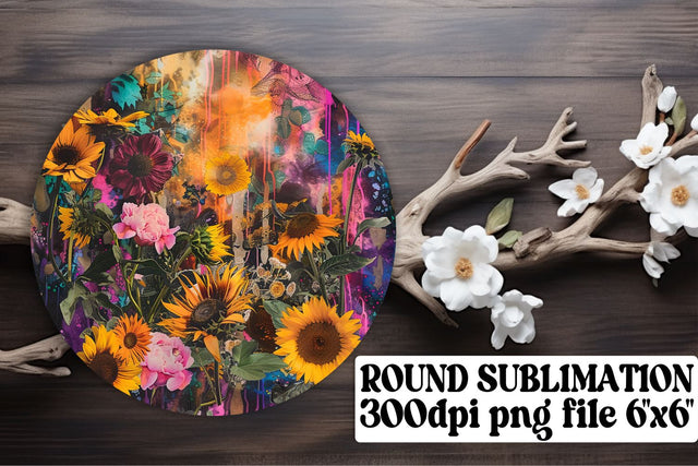 Flower Ornaments Car Coaster Fantasy Keychain PNG Sublimation afrosvg 